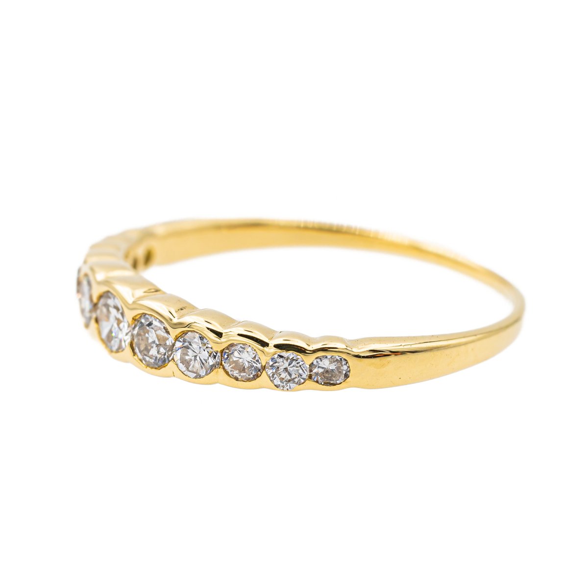 Bague Demi alliance Or jaune Diamant - Castafiore