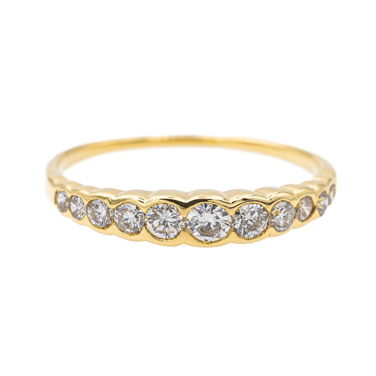 Bague Demi alliance Or jaune Diamant - Castafiore