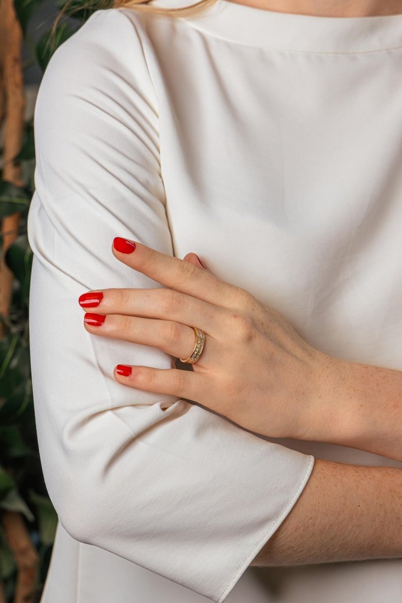 Bague Demi-alliance Or jaune Diamant - Castafiore