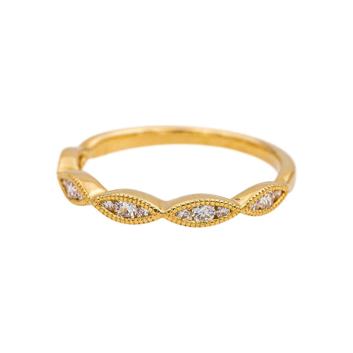 Bague Demi - alliance Or jaune Diamant - Castafiore