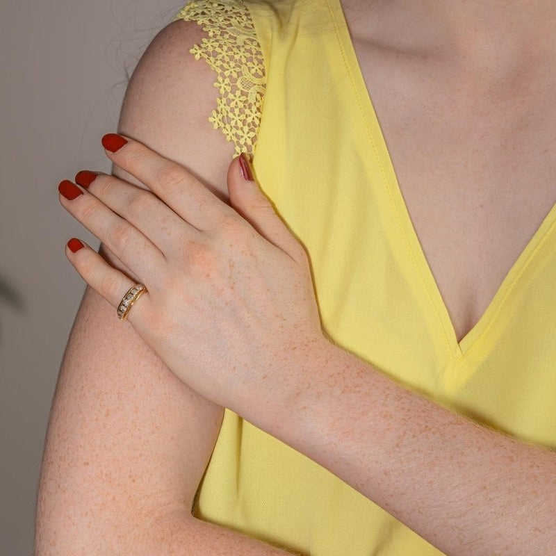 Bague Demi - alliance Or jaune Diamant - Castafiore