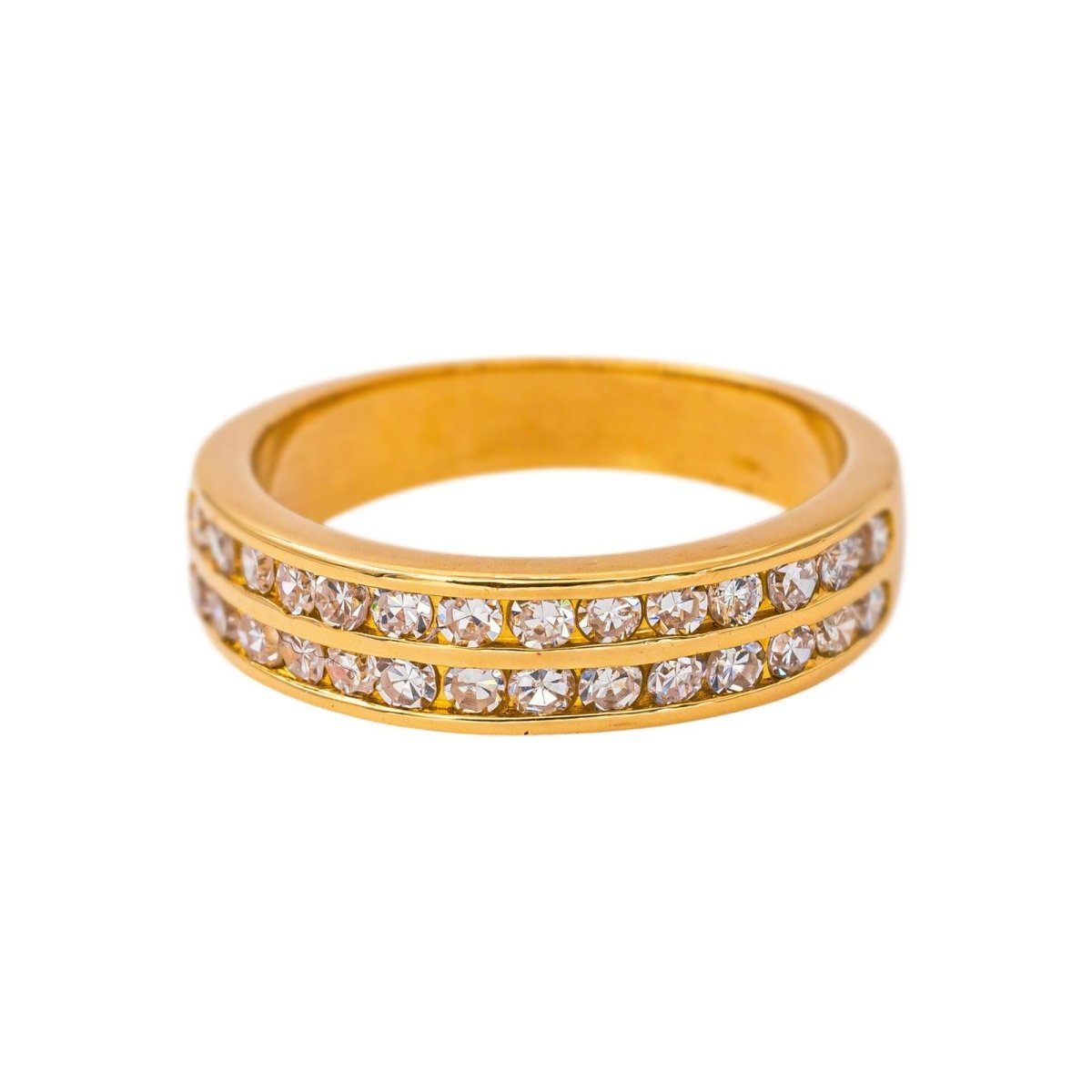 Bague Demi-alliance Or jaune Diamant - Castafiore
