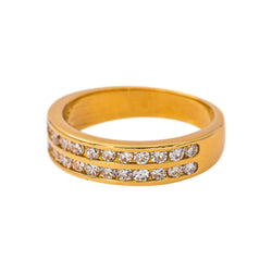 Bague Demi-alliance Or jaune Diamant - Castafiore