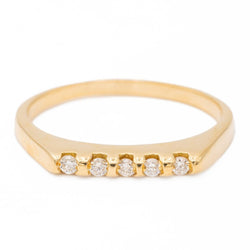 Bague Demi alliance Or jaune Diamant - Castafiore