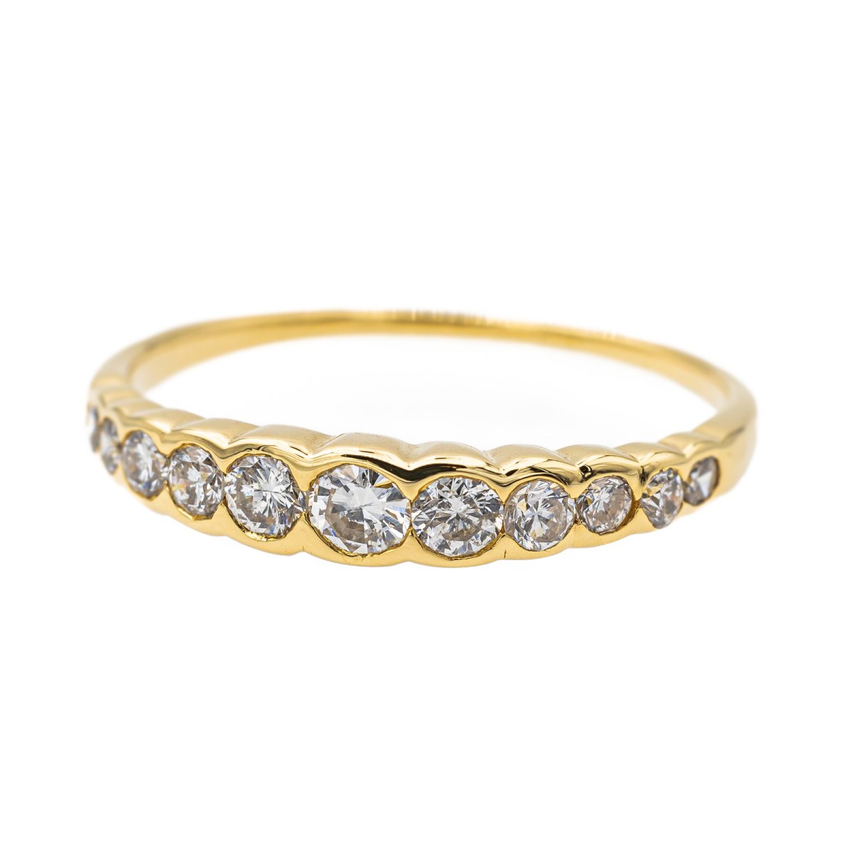 Bague Demi alliance Or jaune Diamant - Castafiore