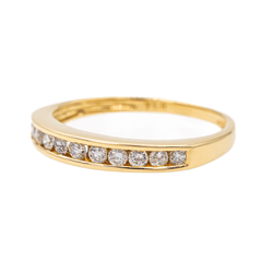 Bague Demi alliance Or jaune Diamant - Castafiore
