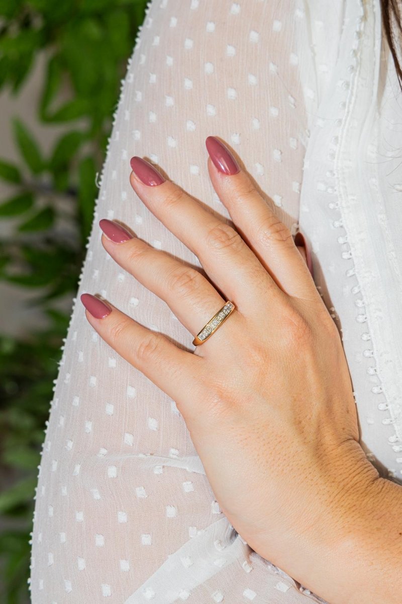 Bague Demi alliance Or jaune Diamant - Castafiore