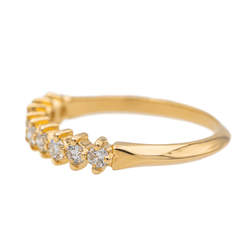 Bague Demi alliance Or jaune Diamant - Castafiore