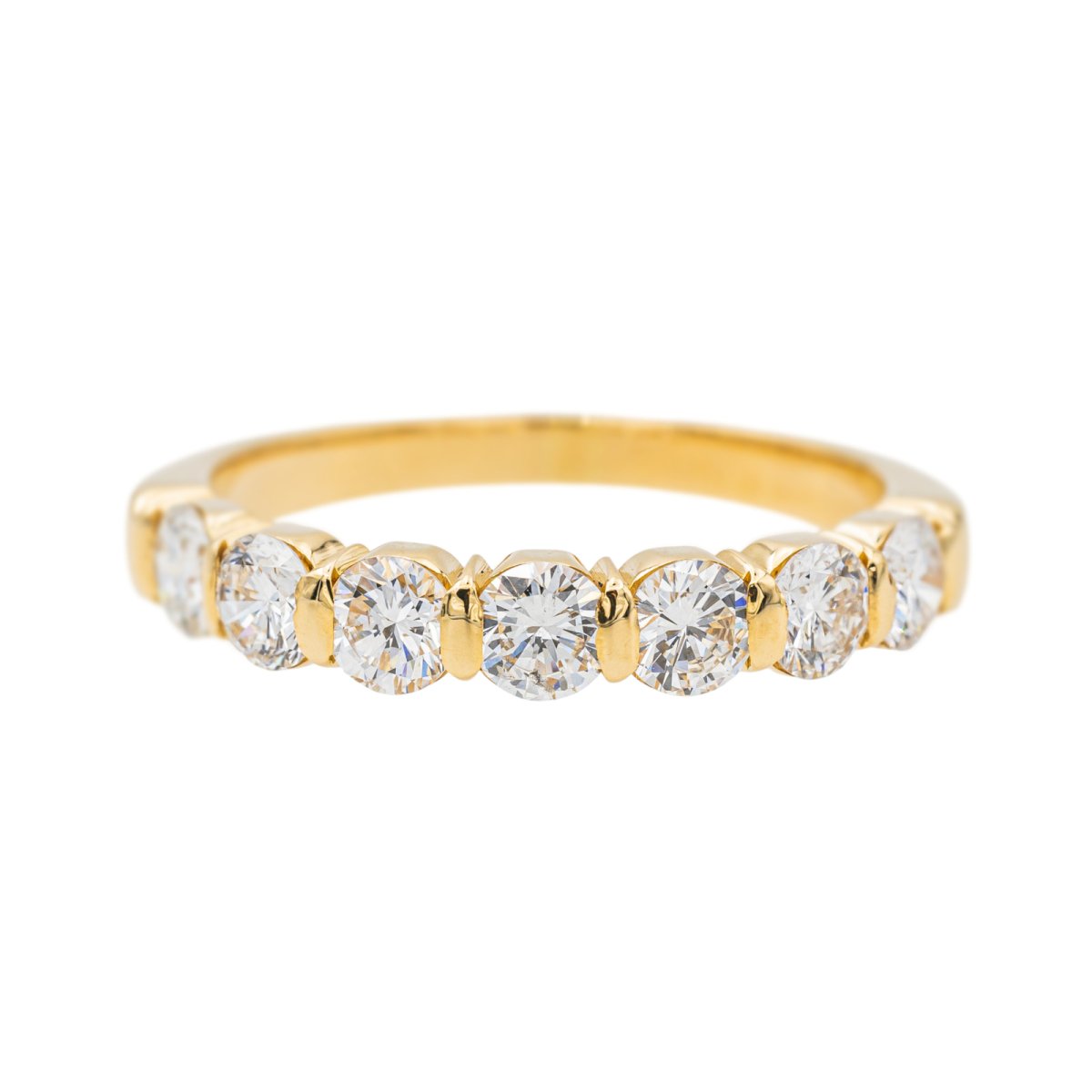 Bague Demi Alliance Or Jaune Diamant - Castafiore