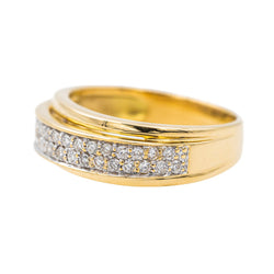 Bague Demi alliance Or jaune Diamant - Castafiore