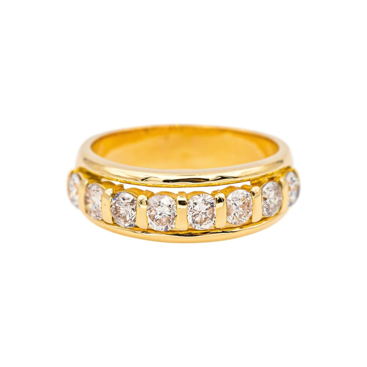 Bague Demi - alliance Or jaune Diamant - Castafiore