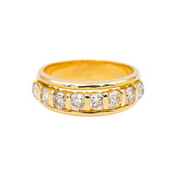 Bague Demi - alliance Or jaune Diamant - Castafiore