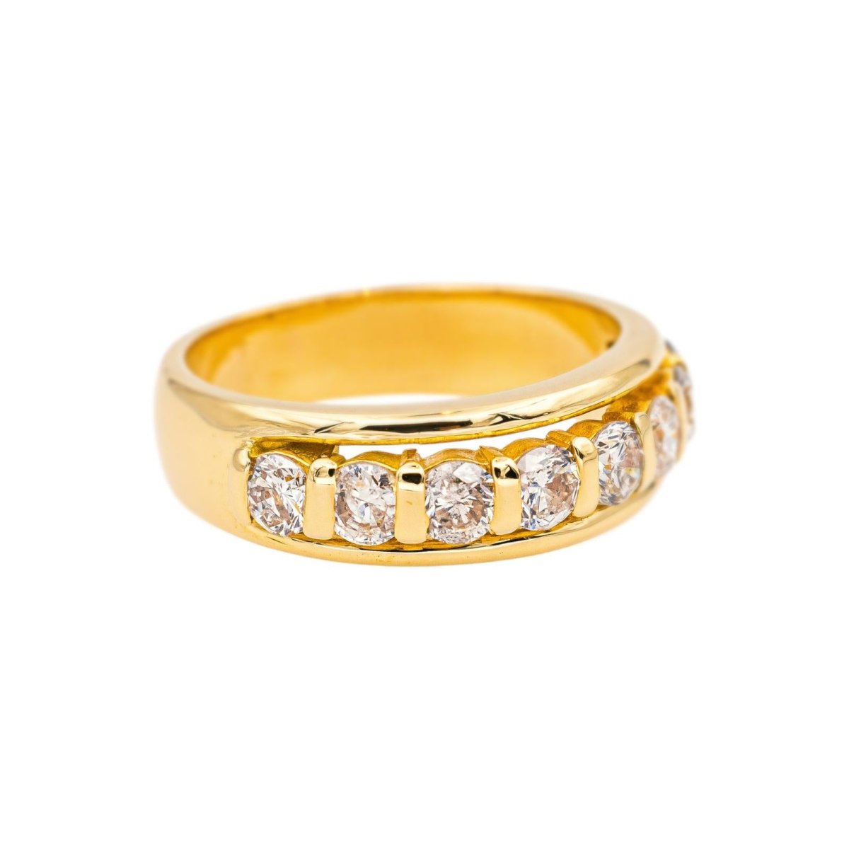 Bague Demi - alliance Or jaune Diamant - Castafiore