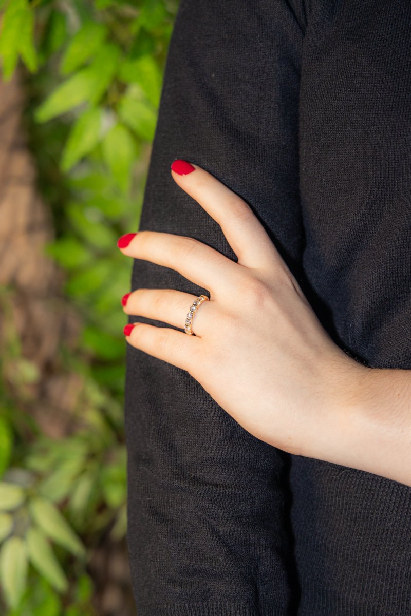 Bague Demi Alliance Or Jaune Diamant - Castafiore