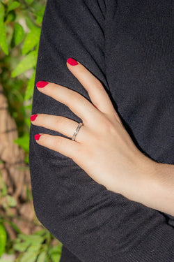 Bague Demi - Alliance Platine Diamant - Castafiore