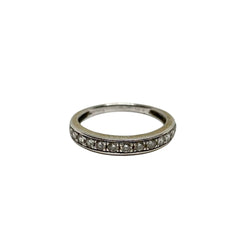 Bague demi sertie en or gris et diamants - Castafiore