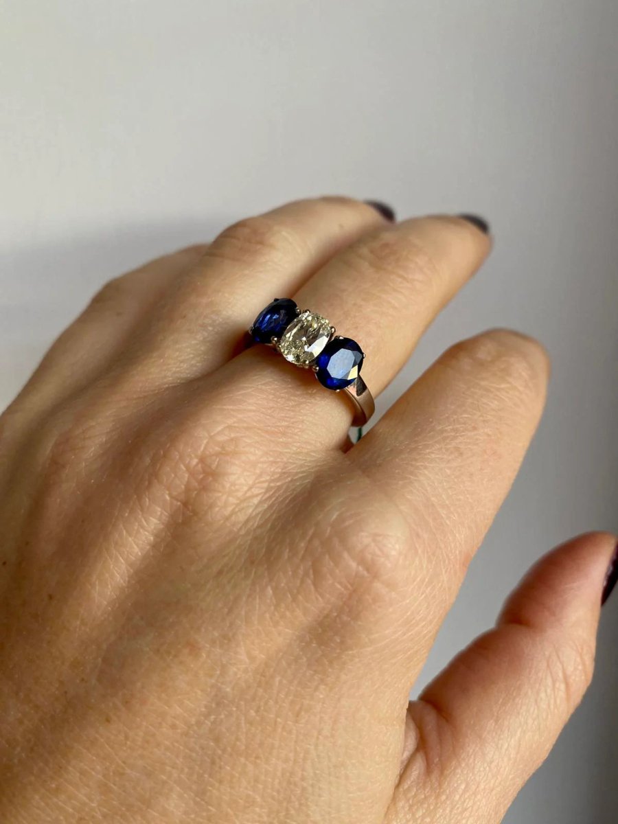 Bague d'été en or avec diamant et saphir - Castafiore