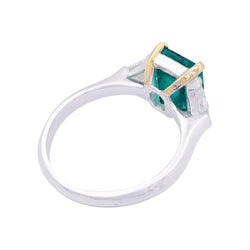 Bague deux ors en émeraude et diamant - Castafiore