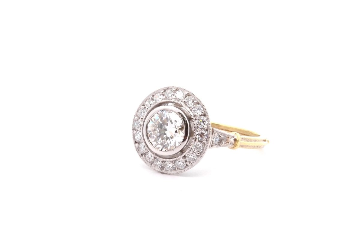 Bague diamant 0,84ct I/SI1 en or et platine - Castafiore