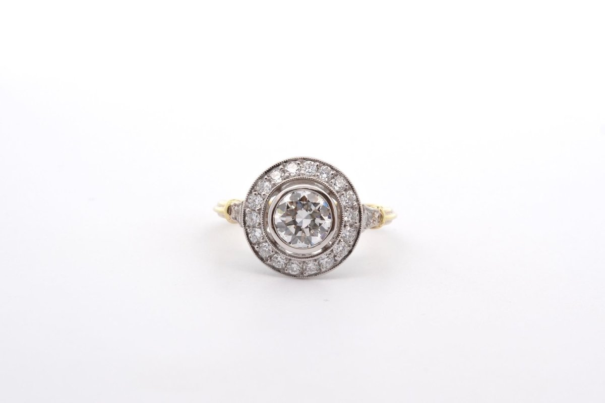 Bague diamant 0,84ct I/SI1 en or et platine - Castafiore