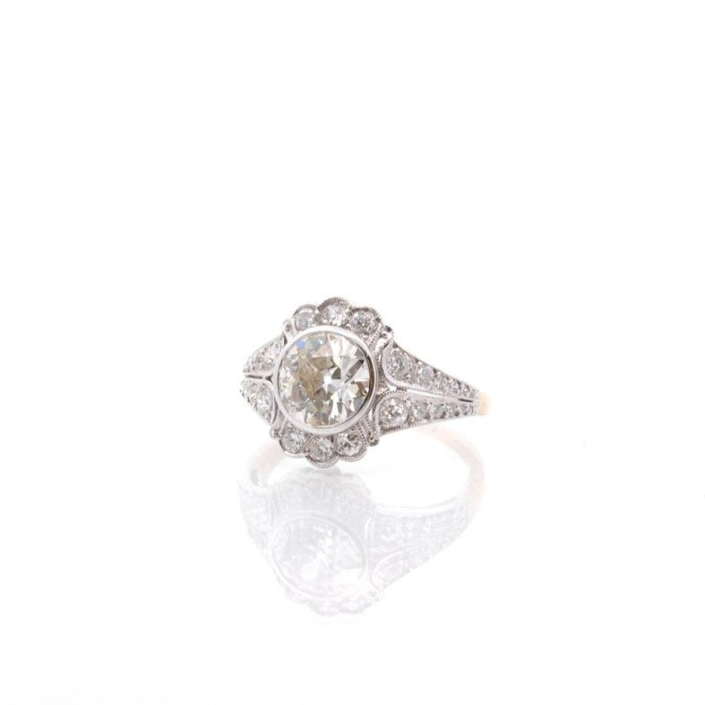 Bague diamant 1,77 cts J/VS2 en or 18k et platine - Castafiore