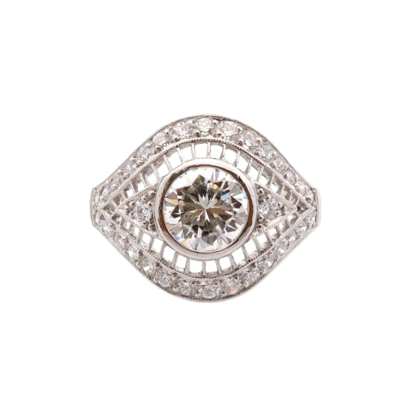 Bague diamant de 1,41cts J/VS2 en platine - Castafiore