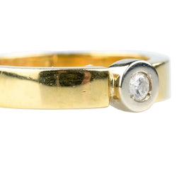 Bague DIAMANT Design sobre en or jaune et or blanc - Castafiore