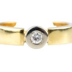 Bague DIAMANT Design sobre en or jaune et or blanc - Castafiore