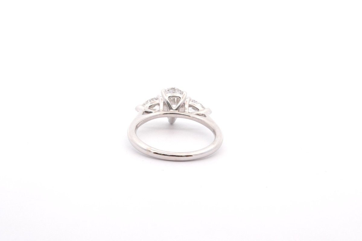 Bague Diamant Poire 1ct D/SI2 Cartier en Or Blanc 18k - Castafiore