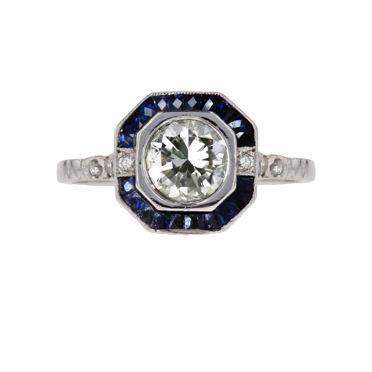 Bague diamant saphirs style art déco - Castafiore