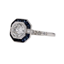 Bague diamant saphirs style art déco - Castafiore
