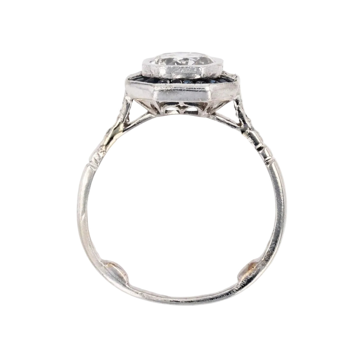 Bague diamant saphirs style art déco - Castafiore