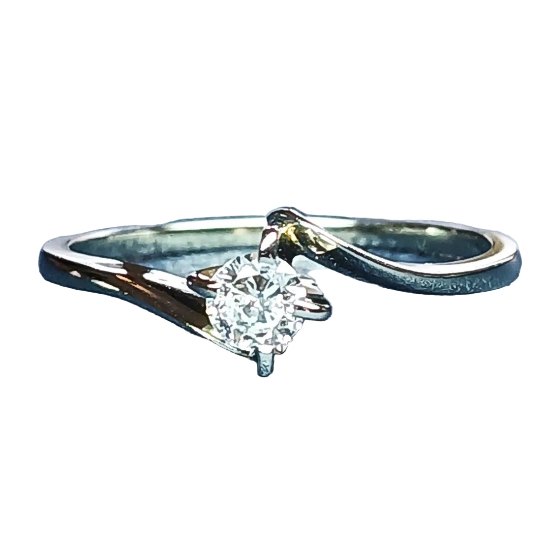 Bague DIAMANT Solitaire croisée en or blanc - Castafiore