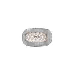 Bague diamants corps en cristal percé - Castafiore