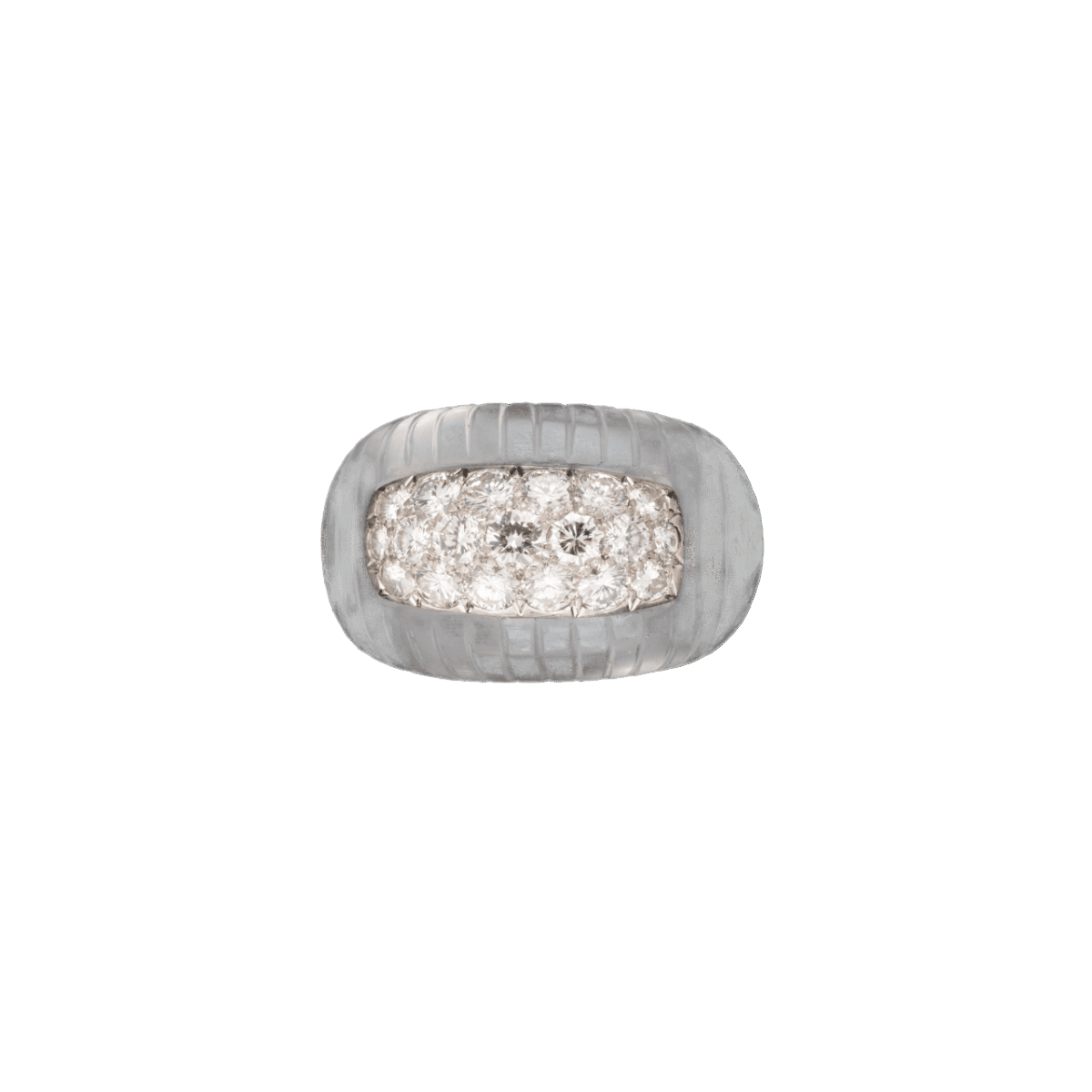 Bague diamants corps en cristal percé - Castafiore