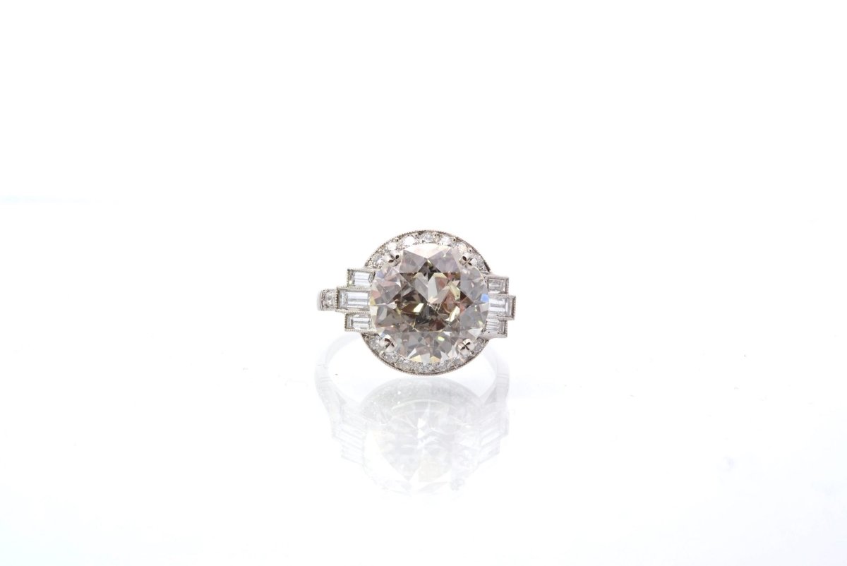 Bague diamants demi taille de 4,39 cts K-VS2 - Castafiore