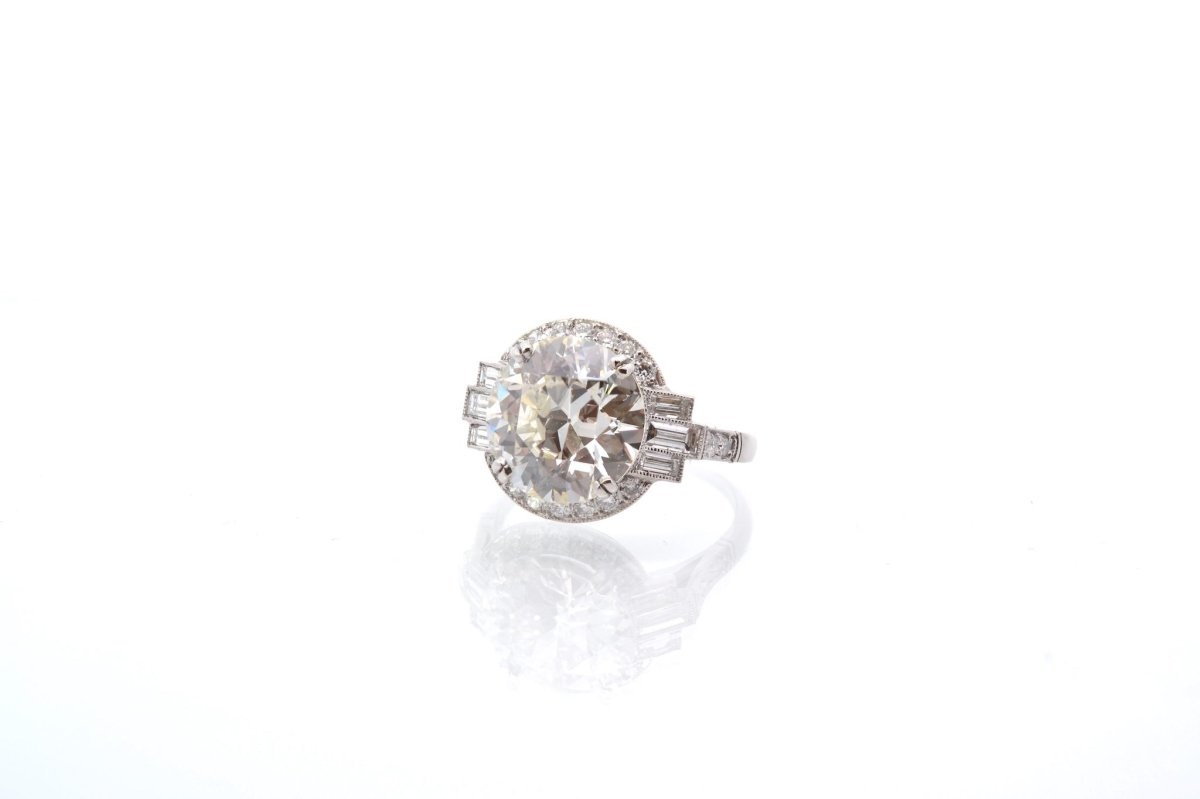 Bague diamants demi taille de 4,39 cts K-VS2 - Castafiore