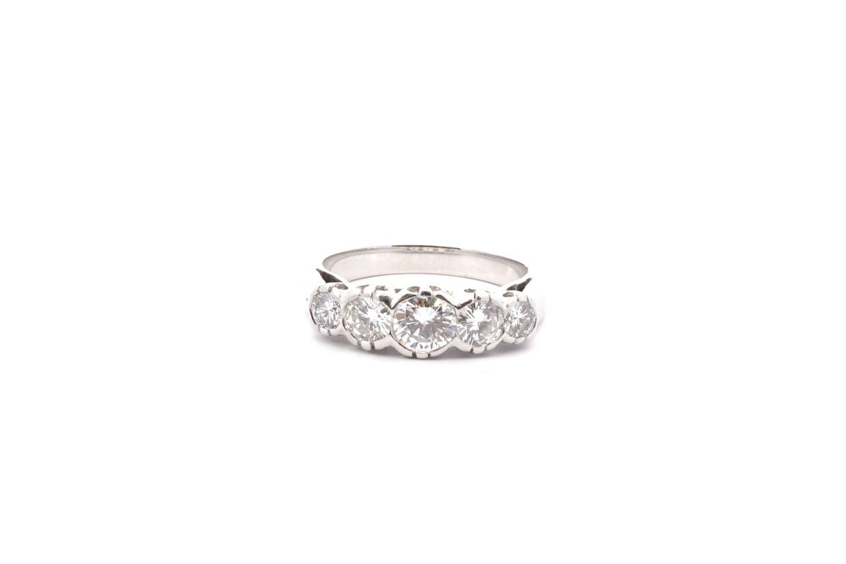 Bague diamants en or blanc 18k et platine - Castafiore