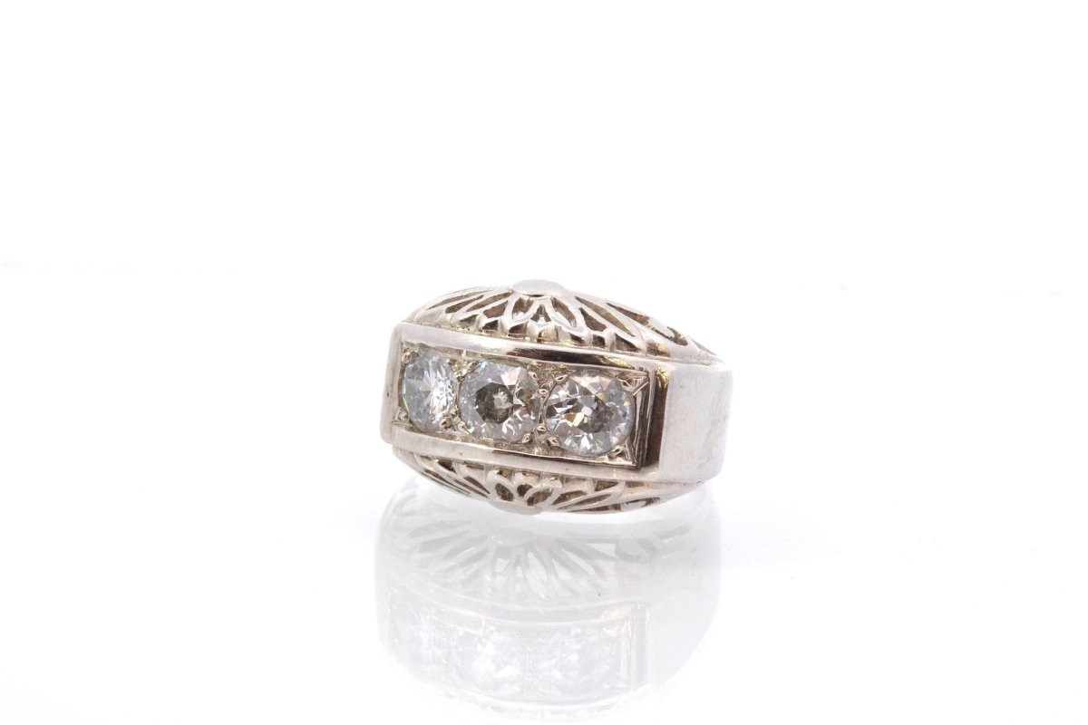 Bague diamants en platine et or blanc - Castafiore