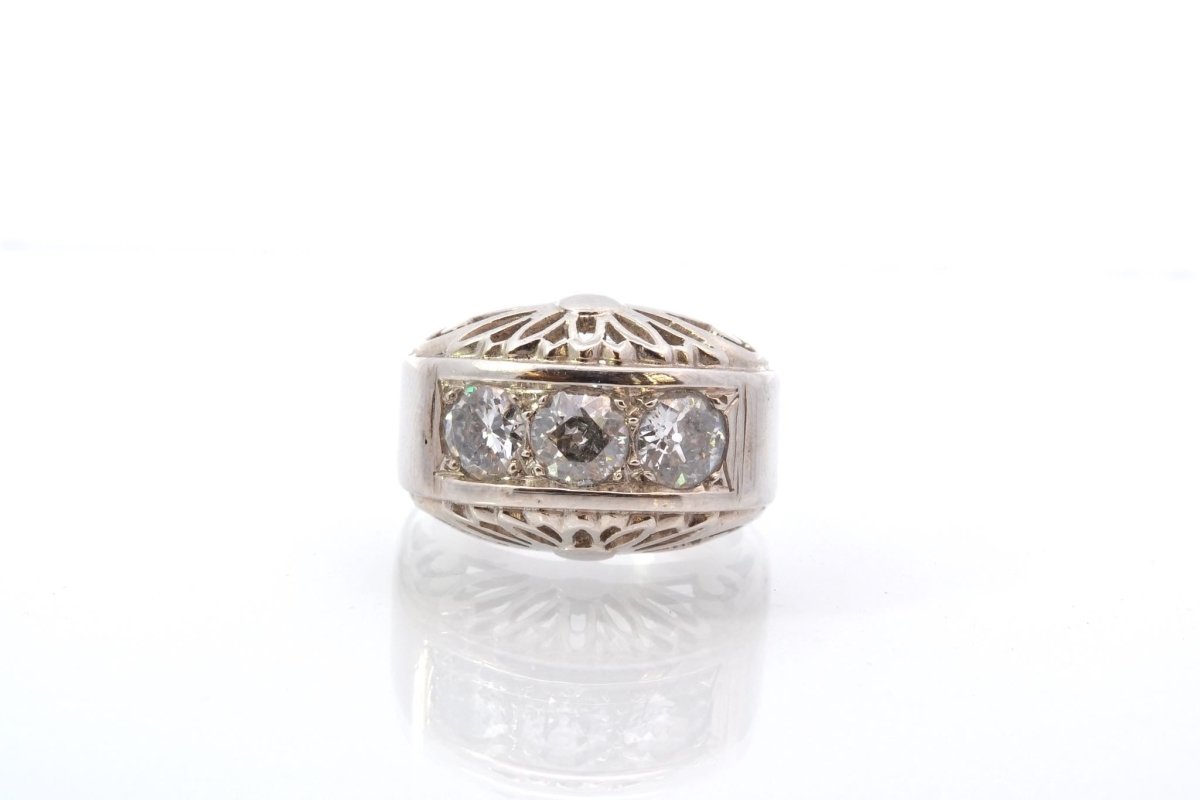 Bague diamants en platine et or blanc - Castafiore