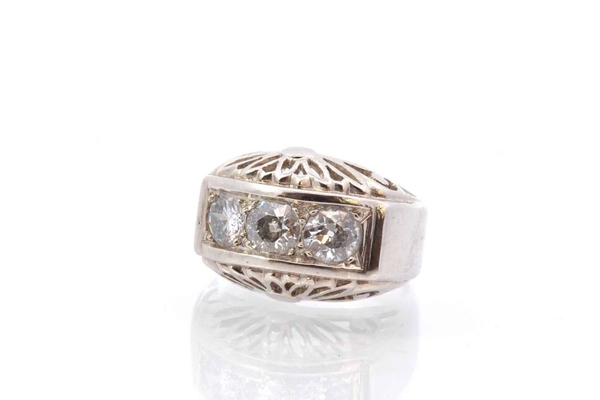 Bague diamants en platine et or blanc - Castafiore