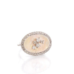 Bague diamants or 18k et nacre - Castafiore