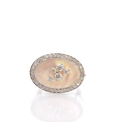 Bague diamants or 18k et nacre - Castafiore