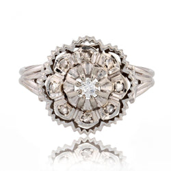 Bague diamants or blanc rétro - Castafiore