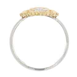 Bague diamants ors jaune et blanc arabesques petit modèle - Castafiore