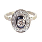 Bague diamants saphirs ovale en or - Castafiore