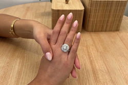 Bague diamants style art déco en platine - Castafiore