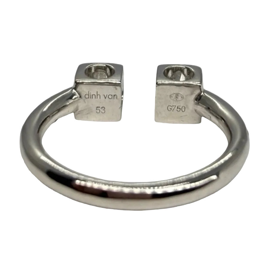 Bague DINH VAN 2 cubes XL en or blanc et diamants - Castafiore