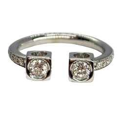 Bague DINH VAN 2 cubes XL en or blanc et diamants - Castafiore