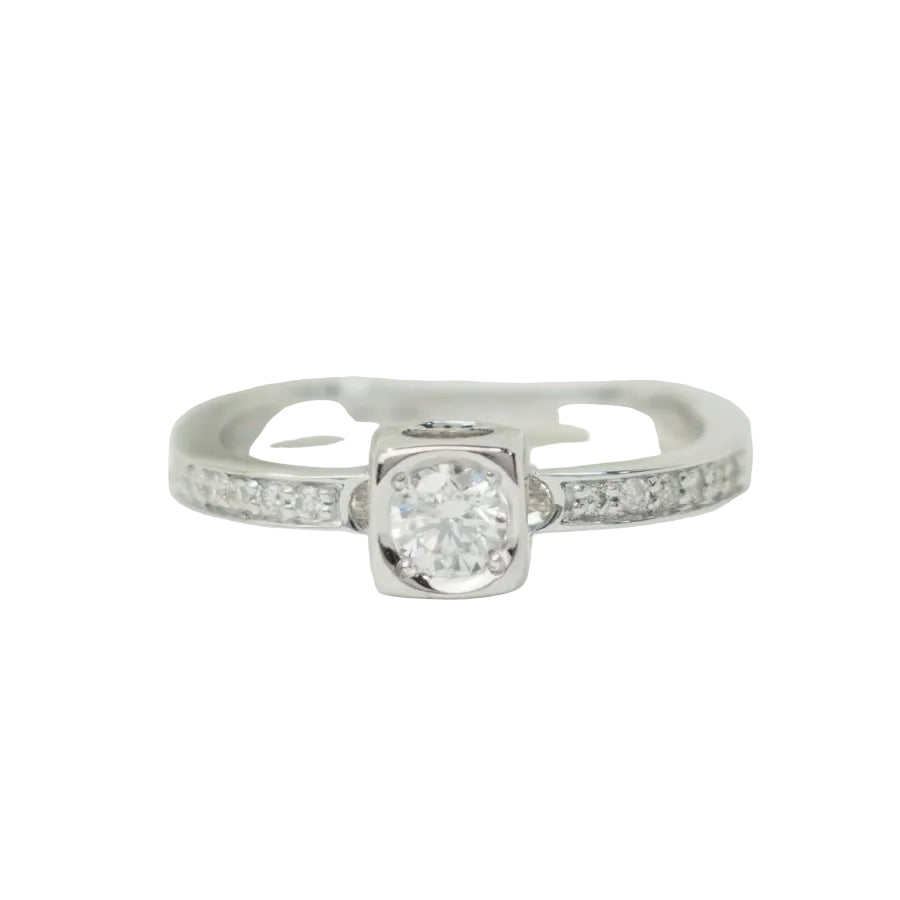 Bague Dinh Van Cube en or blanc et diamants - Castafiore